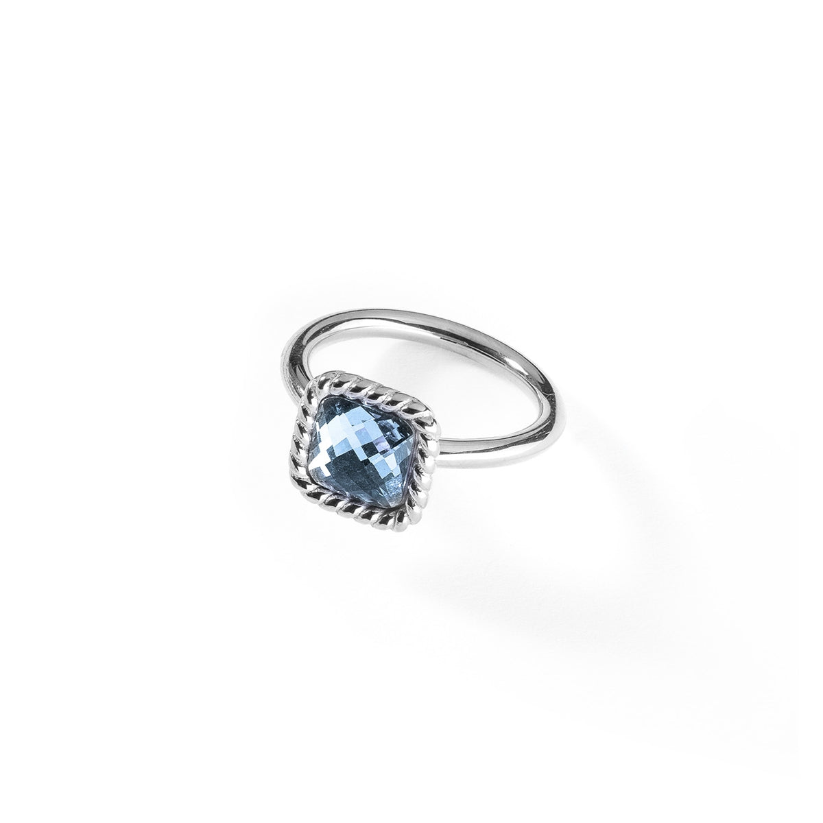Elegant silver ring with a blue gemstone from AN JEWELS JEWELRY Mod. AL.RMW07SBL-9 collection.