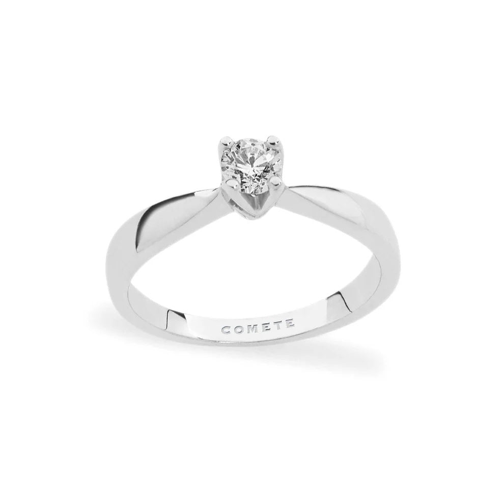 Alt Tag: ANELLI COMETE MOD. ANB2066 elegant silver ring with a solitaire diamond showcased prominently.