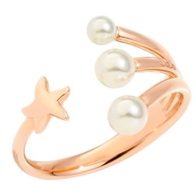 ANELLI DODO MOD. DAC2005STARSWCP9R52 rose gold ring with pearls and star design