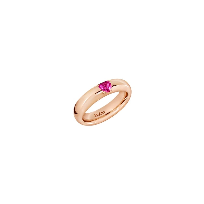 ANELLI DODO MOD. DAC3000HEARTSR09R50 rose gold ring with pink heart-shaped gemstone