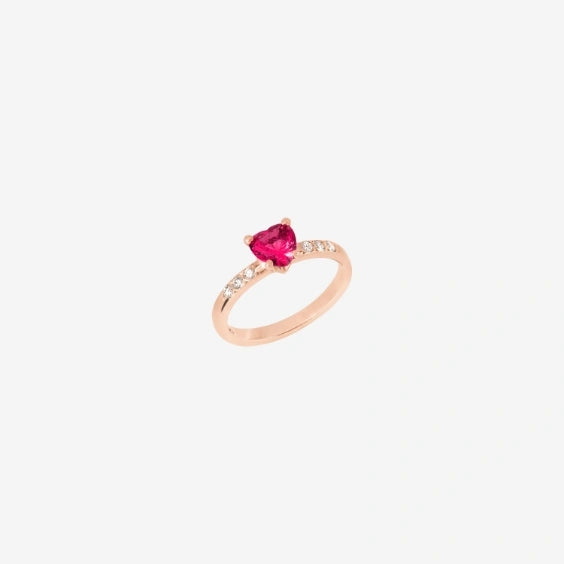 ANELLI DODO MOD. DAC3001HEARTDSR9R51 rose gold ring with heart-shaped gemstone