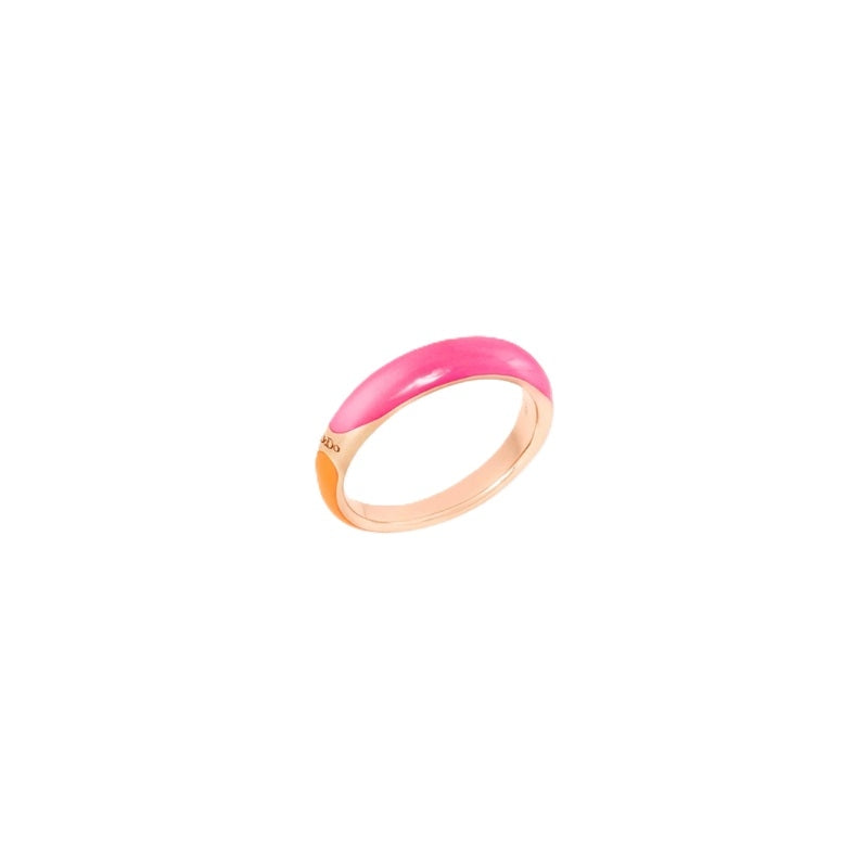 ANELLI DODO MOD. DAC3007RONDEAFRAG51 pink enamel gold band ring