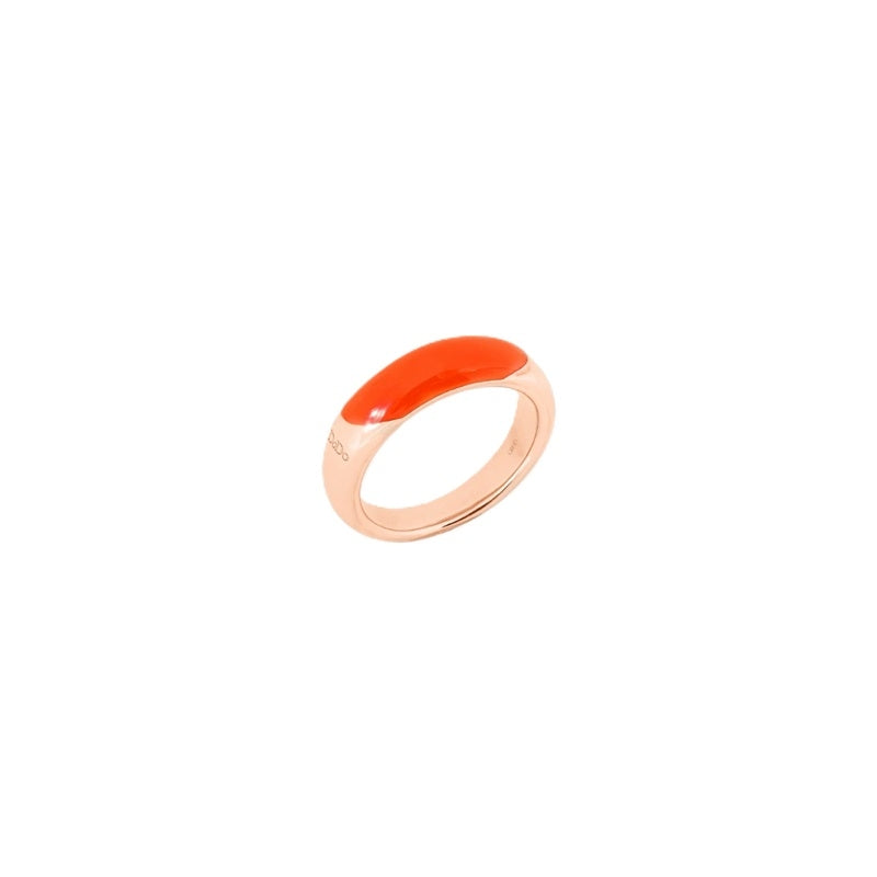 Rose gold ring ANELLI DODO MOD. DAC3009RONDERORAG51 with a vibrant orange enamel section, elegant jewelry piece.