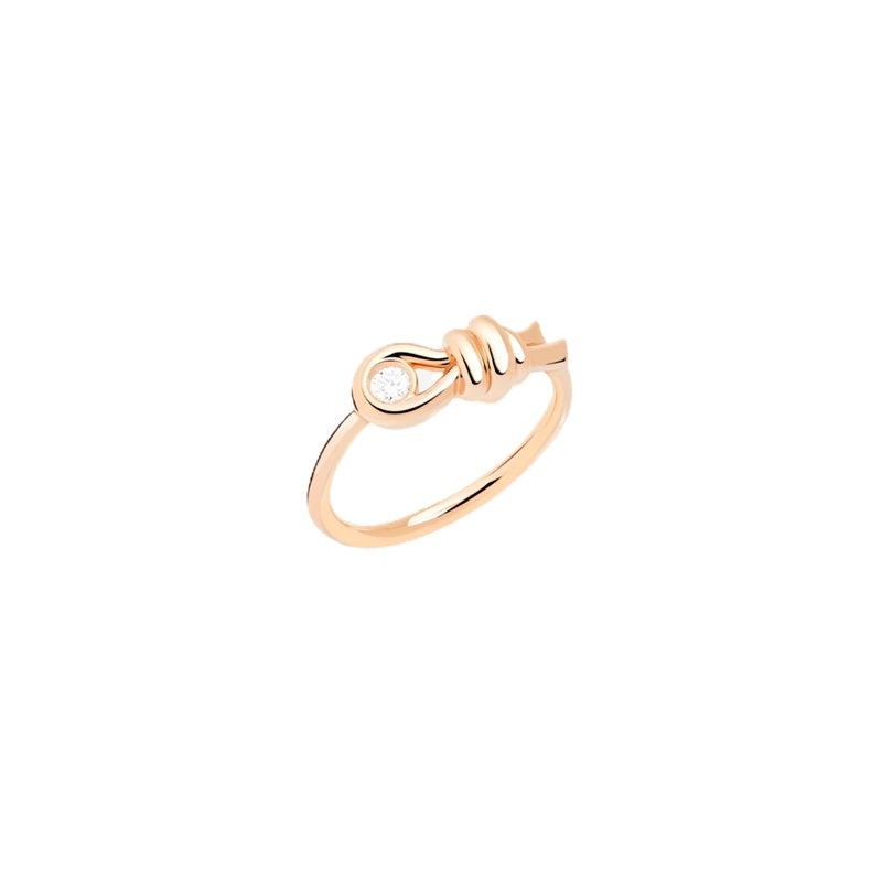 Elegant gold ring design ANELLI DODO MOD. DAC3010KNOT0DB09R55 with knot and diamond detail.