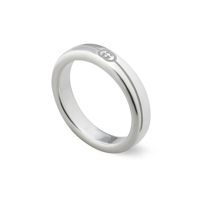 ANELLI GUCCI MOD. YBC774049001 elegant silver ring with logo