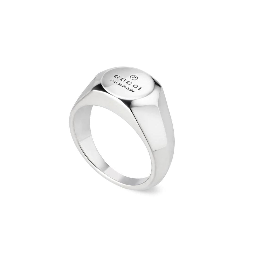 ANELLI GUCCI MOD. YBC779162001 silver ring with logo engraving.