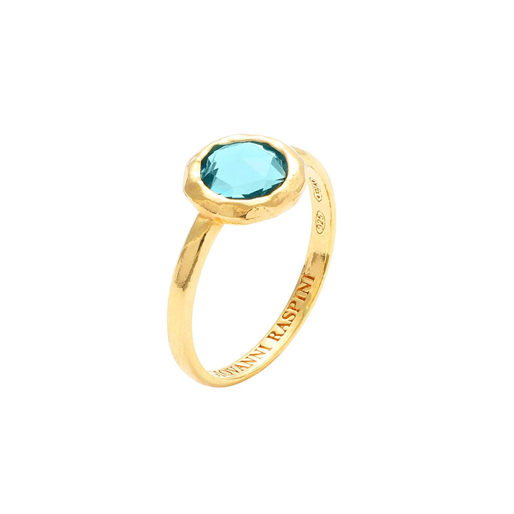 Elegant gold ring with blue gemstone - ANELLI RASPINI MOD. 12123_16