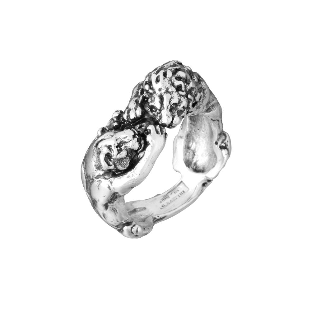 Alt Tag: Silver ring ANELLI RASPINI MOD. 12278_16 with detailed design.