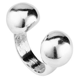 ANELLI UNO DE 50 MOD. UD_ANI0572MTL000XL silver ring with ball ends