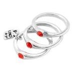 ANELLI UNO DE 50 MOD. UD_ANI0678ROJMTL12 silver rings with red stones