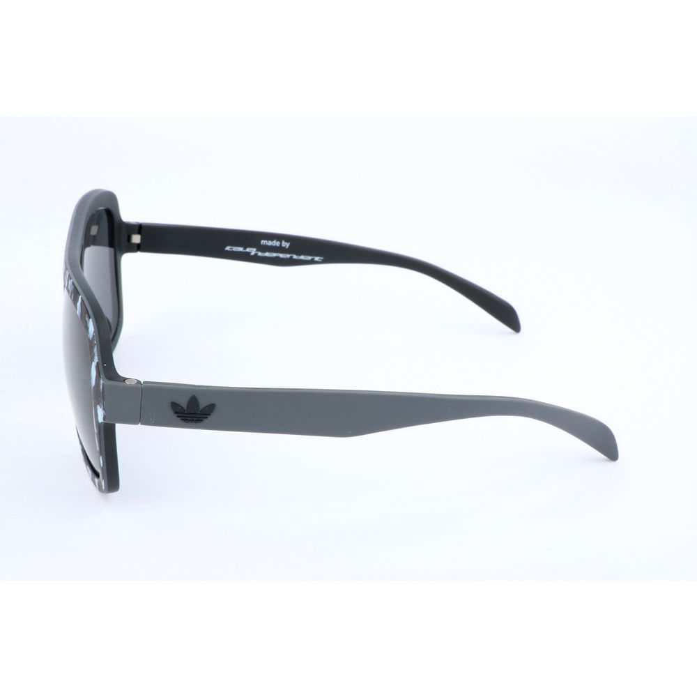 Adidas Black Acetate Sunglasses side view, featuring acetate material, black color with points, and red top line mirror lens, size 54/19/140 mm.