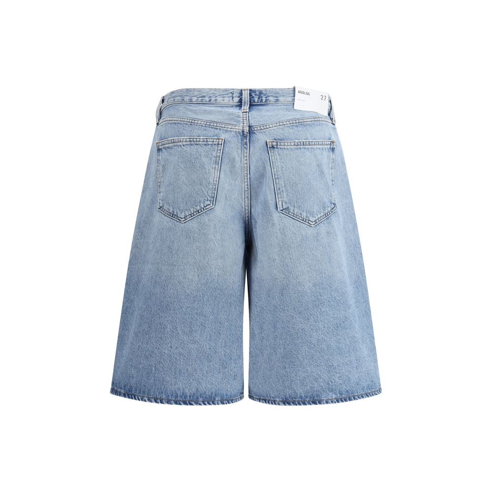 Back view of Agolde Baggy denim Shorts featuring a relaxed fit and five-pocket design, perfect for summer urban looks.