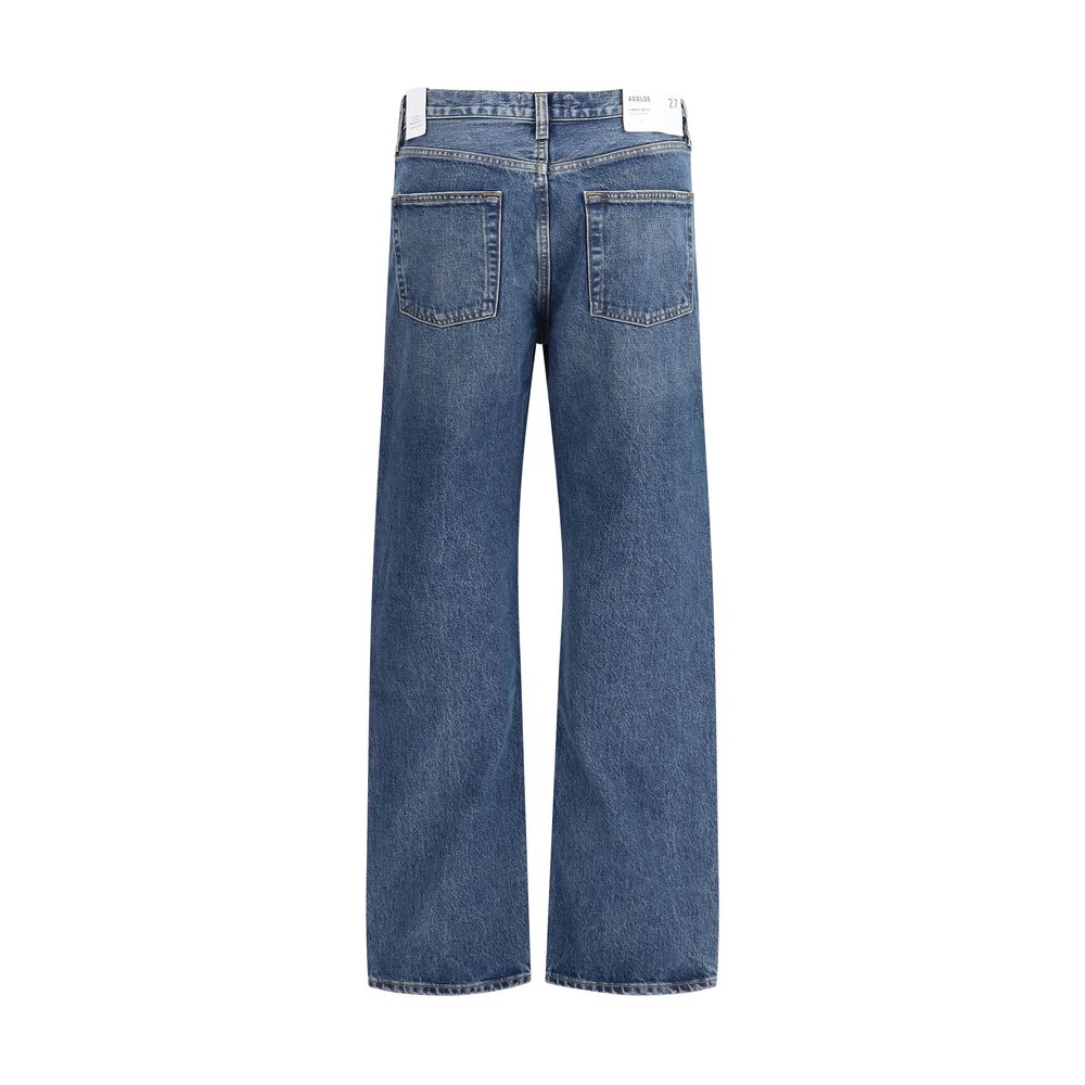 Agolde Blue Cotton Straight-Leg Jeans