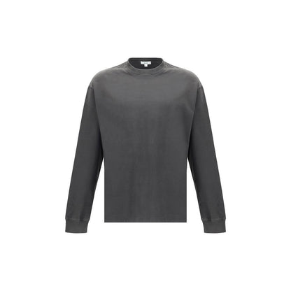 Agolde Gray Cotton Long Sleeve T-Shirt featuring a soft jersey fabric with ribbed crew neck and elasticized cuffs, perfect for AW25 season.
