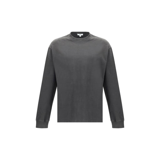 Agolde Gray Cotton Long Sleeve T-Shirt featuring a soft jersey fabric with ribbed crew neck and elasticized cuffs, perfect for AW25 season.