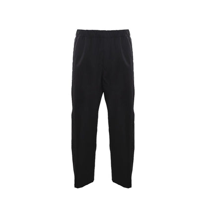 Alexander McQueen Black Cotton Casual Pants with elastic waist and pockets, made in Italy.