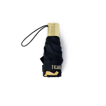 Alviero Martini Prima Classe Black Nylon Umbrella with Geo logo, compact and elegant design for rainy days.