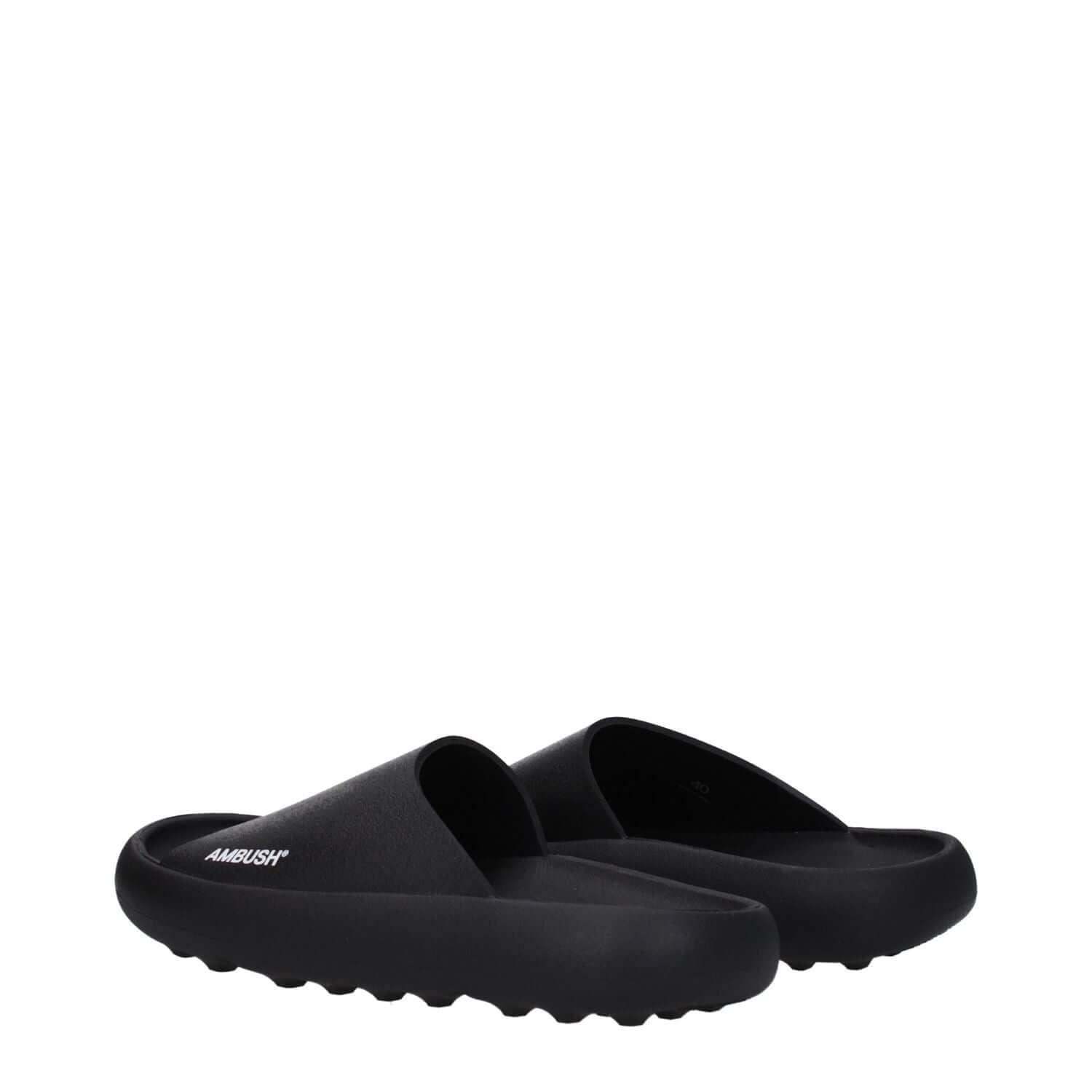Ambush Black Cotton Slippers