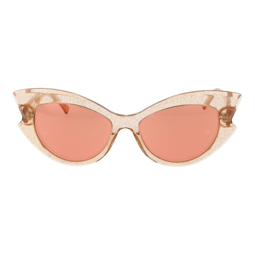 Andy Wolf Orange Unisex Sunglass with cat eye full-rim acetate frame and mirrored lenses, 100% UVA & UVB protection.
