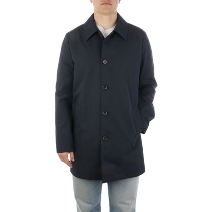 Aquascutum Blue Cotton Men's Trench Coat