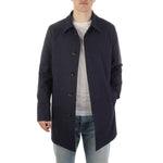 Aquascutum Blue Cotton Men Trench Coat