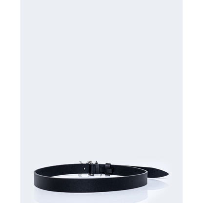 Armani Exchange Black Leather Belt with A|X logo buckle, 100% leather, durable, stylish accessory for a modern and sophisticated look.