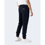 Rear view of Armani Exchange Blue Cotton Joggers Workout Pant with ribbed details and side pocket.