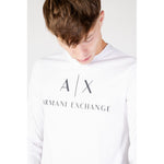 Armani Exchange White Cotton Long Sleeve for men, featuring logo, offers style and comfort with modern fit, ideal for cooler seasons.
