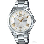 CASIO BESIDE Mod. DAY & DATE - WHITE. GOLD INDEXES WATCHES
