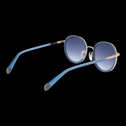BENETTON MOD. BE7048 52285 lady sunglasses with round blue gradient lenses and sleek design on black background