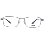 BMW Gray Men Glasses Frame, full-rim gray titanium with polarized lenses, rectangle style for men, includes branded case, 100% UV protection.