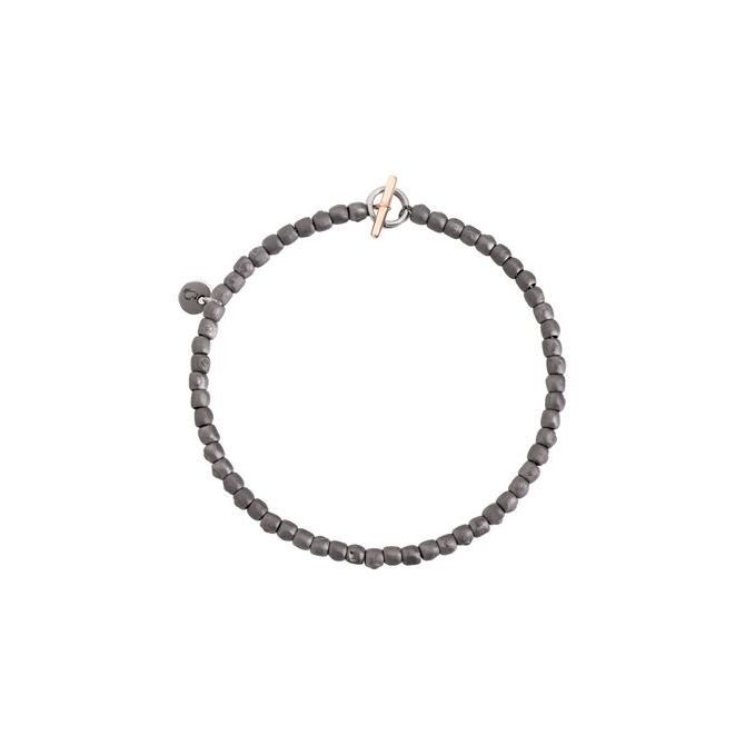 BRACCIALI DODO MOD. DBC0002GRANXGTIMXS dark beaded bracelet with clasp