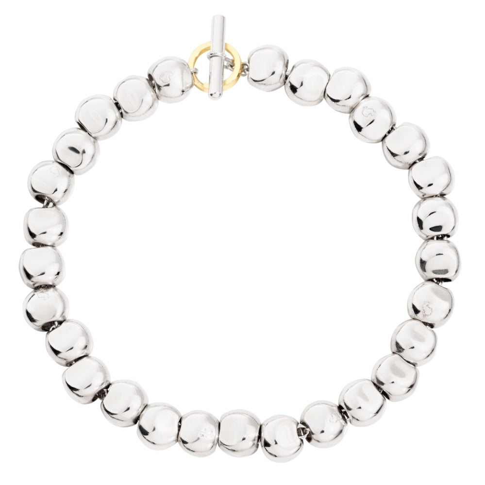BRACCIALI DODO MOD. DBC0003PEPIT0009AS silver bead bracelet with toggle clasp