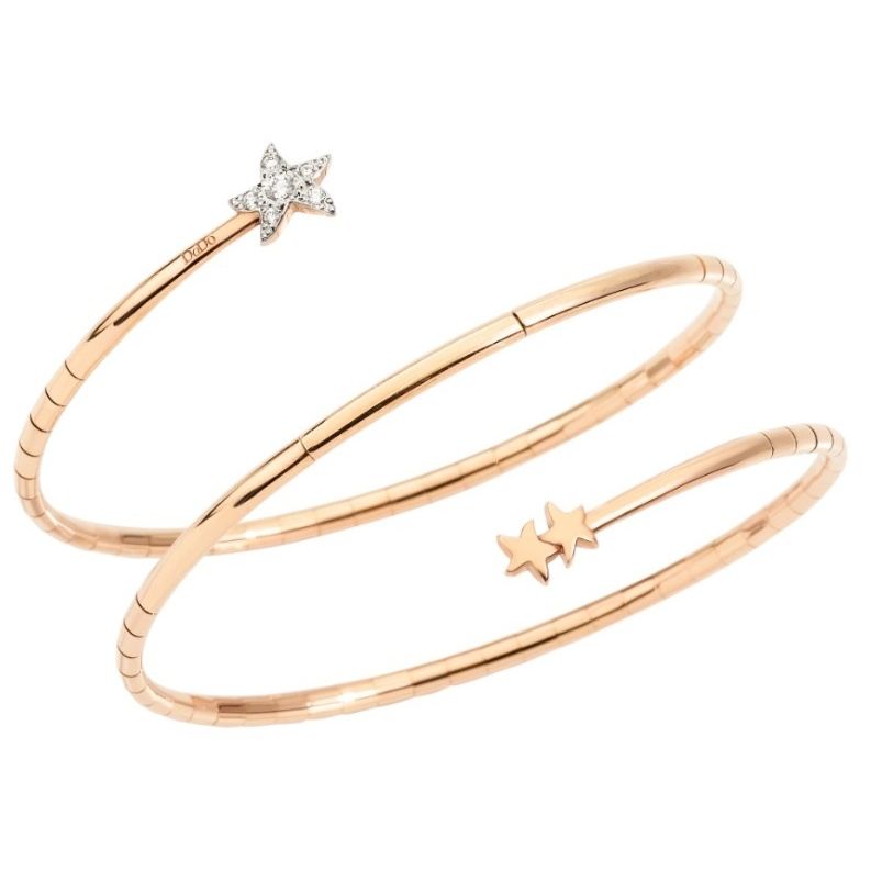 BRACCIALI DODO MOD. DBC1007STAR3DB09RS star-design bracelet in rose gold with a diamond accent, featuring a modern, minimalist design