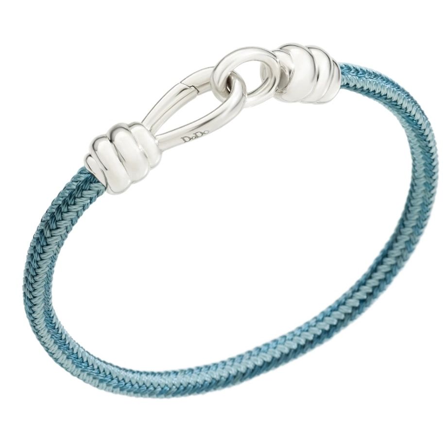 BRACCIALI DODO MOD. DBC2001KNOT0CAZAGS stylish blue bracelet with silver knot clasp design