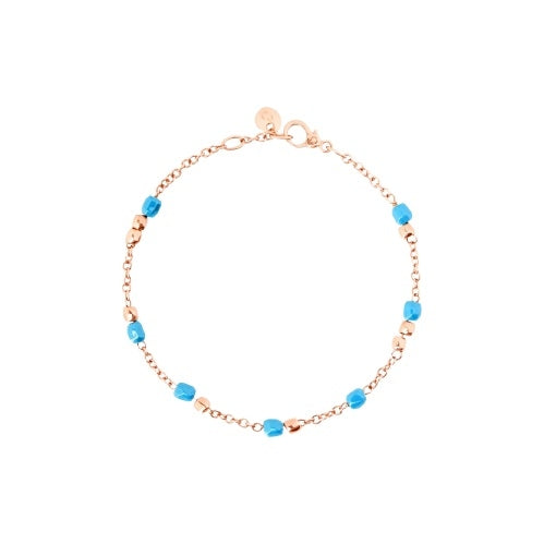 BRACCIALI DODO MOD. DBC3005GRANXCTU9RXXL gold bracelet with blue beads
