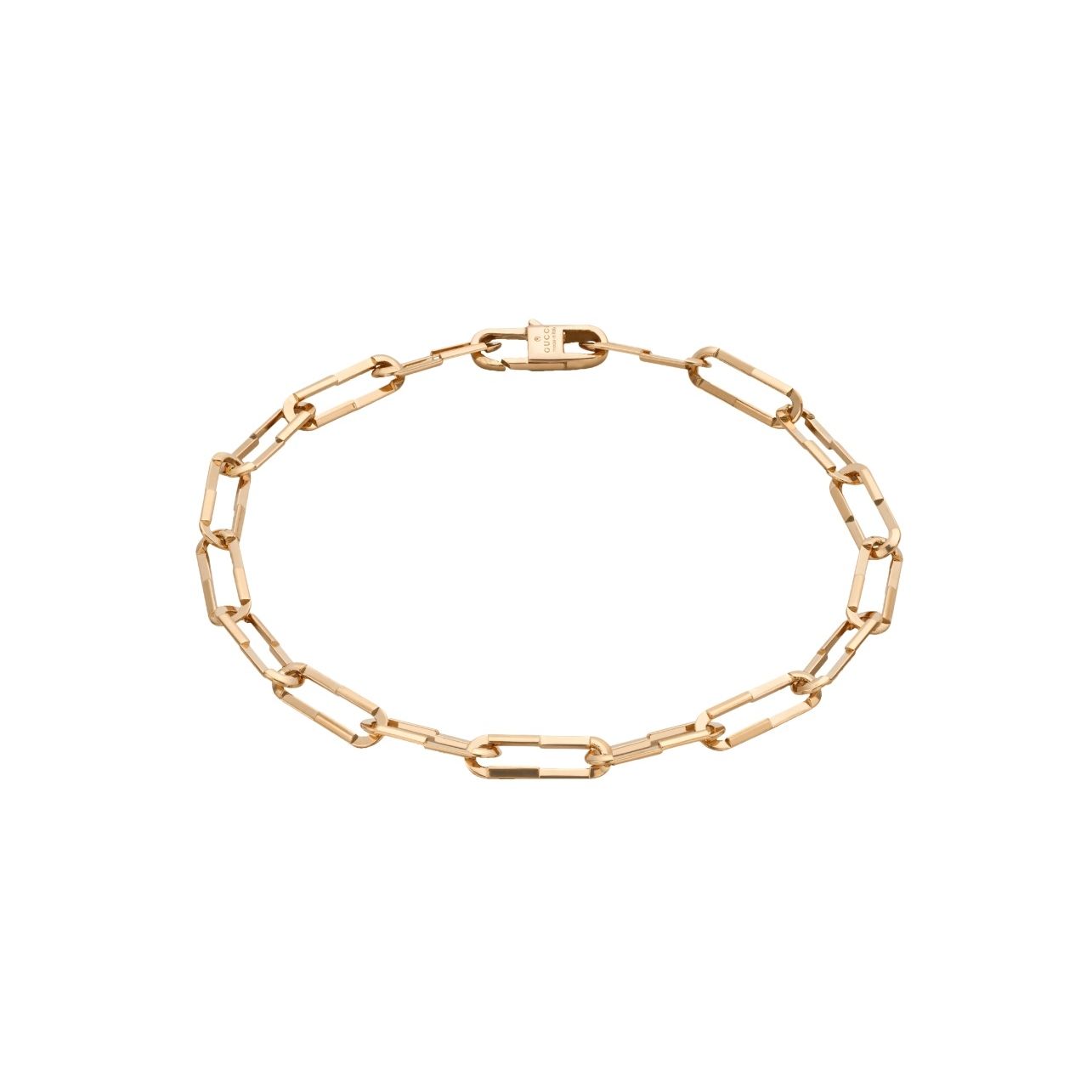 Alt Tag: BRACCIALI GUCCI MOD. YBA744562001 gold chain bracelet on white background