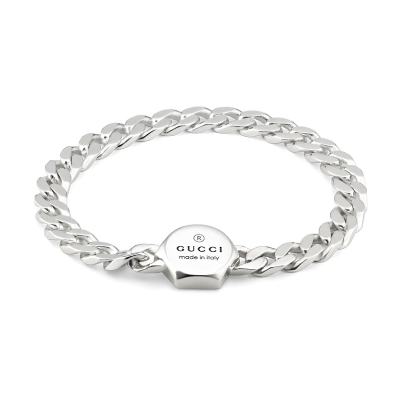 BRACCIALI GUCCI MOD. YBA779173001 silver bracelet with Gucci logo