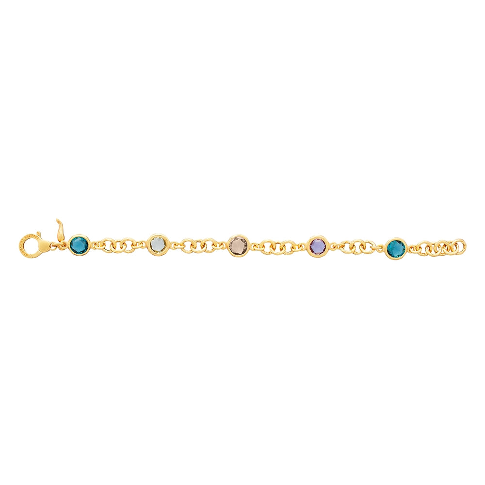 BRACCIALI RASPINI MOD. 12119 gold bracelet with colorful gemstones