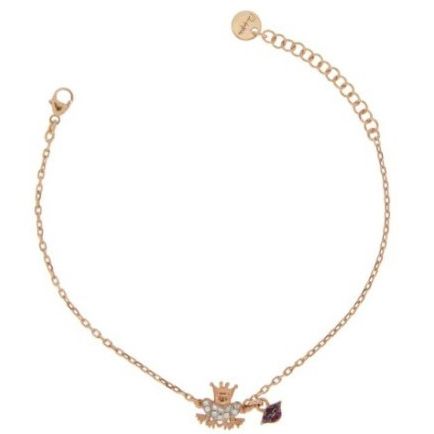 BRACCIALI RUE DES MILLE MOD. BRZ-201 C1 gold bracelet with charm on white background