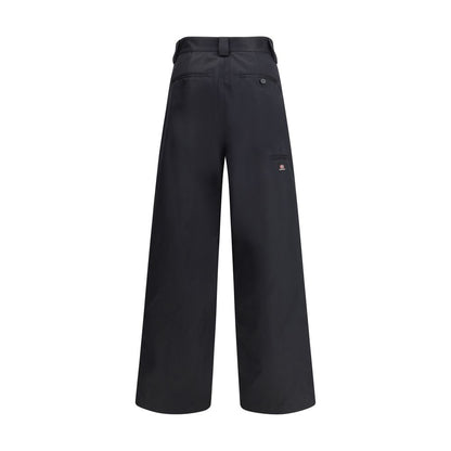 Balenciaga Black Cotton Casual Pants - back view showing workwear pockets and riveted pocket.