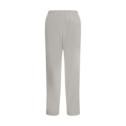 Balenciaga White Polyester Joggers (Workout Pants) showcasing back view with elastic waist and elegant design.