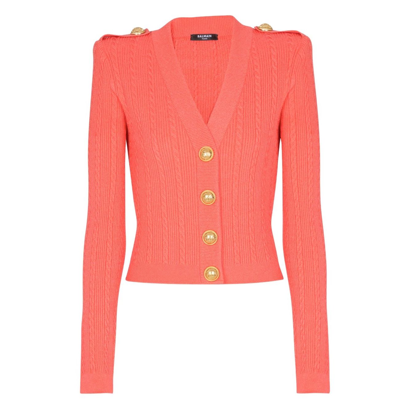 Balmain Long-sleeved twisted knit cardigan