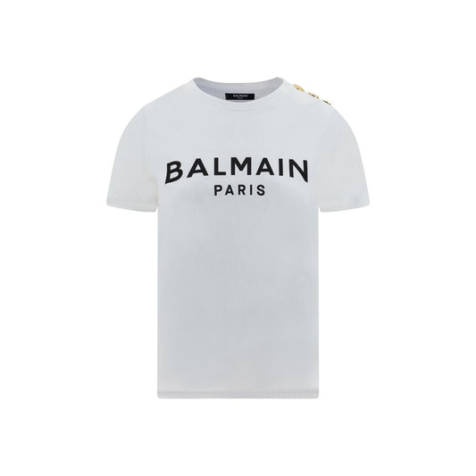 Balmain White Cotton T-Shirt
