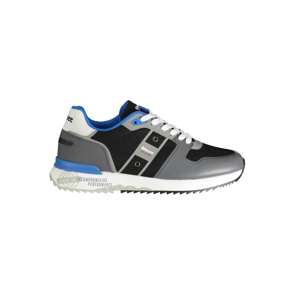 Blauer Gray Polyester Sneaker with contrast details, laces, and logo design. Sports footwear ideal for style and performance.