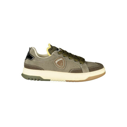 Blauer Green Leather Men Sneaker with logo, contrasting details, and comfortable footbed.