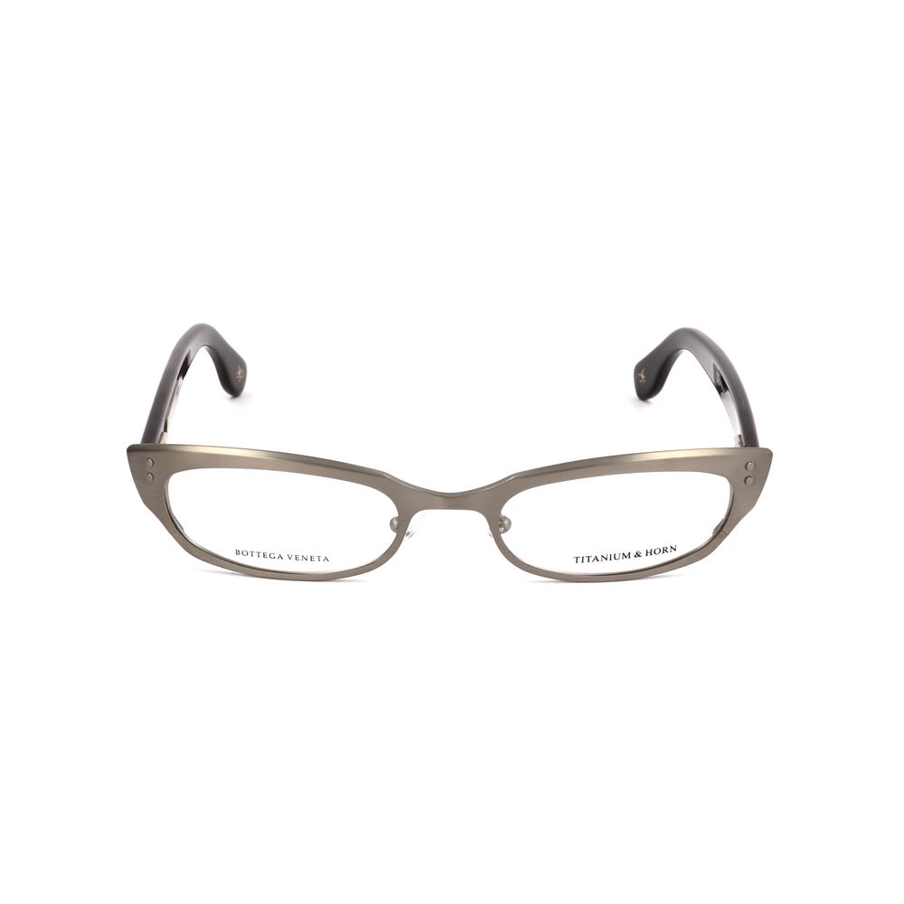 Bottega Veneta Bicolor Titanium Frames in black and titanium, stylish women's glasses, BV8120 model 49/19/140 mm measurements.