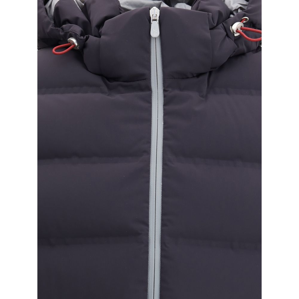 Brunello Cucinelli Blue Polyester Sleveless Jacket