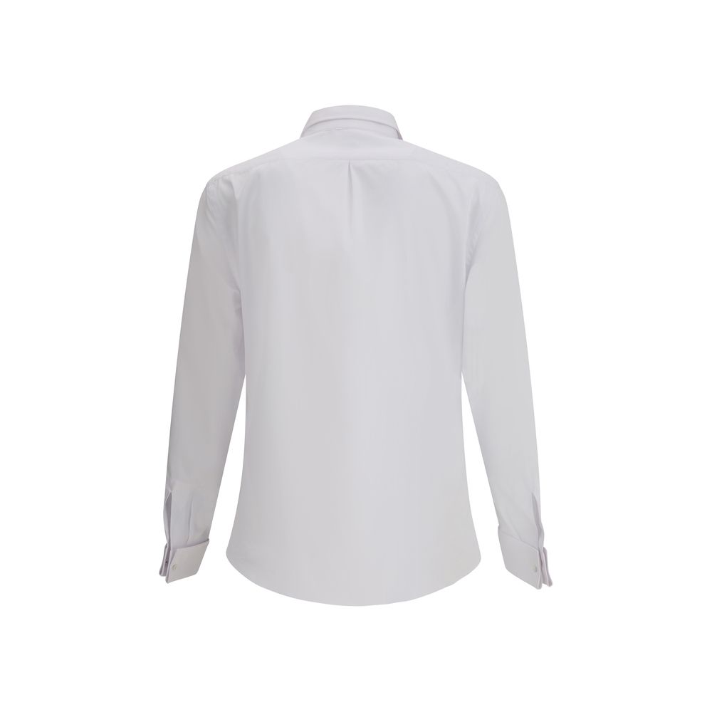 Back view of Brunello Cucinelli Cotton Shirt showcasing slim fit and elegant design details. Ideal for sophisticated, timeless style.