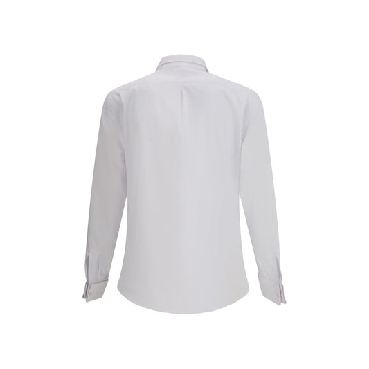 Back view of Brunello Cucinelli Cotton Shirt showcasing slim fit and elegant design details. Ideal for sophisticated, timeless style.